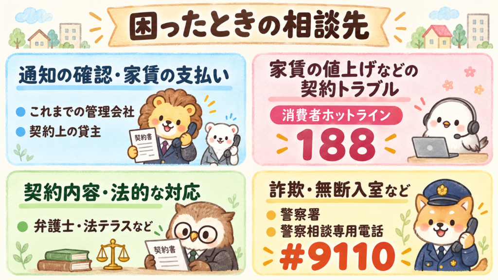 困ったときの相談先ガイド